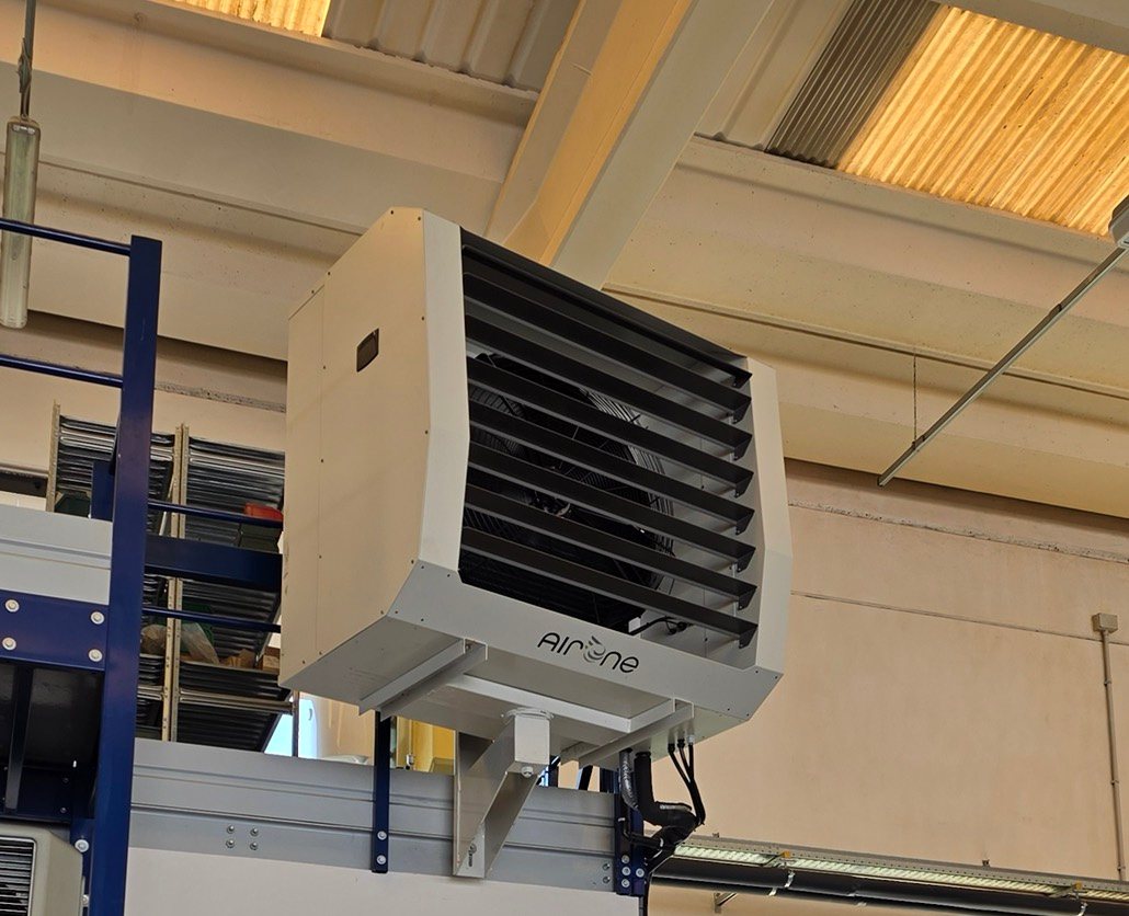 AirONE Air Heater installato in un ambiente produttivo